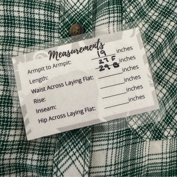 Maurices Green Button Down‎ Shirt Asymmetrical Plaid Design Size S - Picture 9 of 9